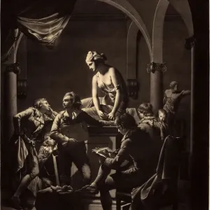 Mezzotint Print of an Academy by Lamplight Mezzotint Print of an Academy by Lamplight