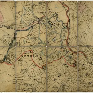 Print of Street Map of Nether Hallam, Undated Print of Street Map of Nether Hallam, Undated