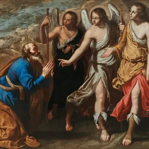 Artemisia Gentileschi's Abraham and the Three Angels Print Artemisia Gentileschi's Abraham and the Three Angels Print