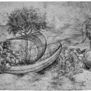 Leonardo da Vinci's Allegory with Wolf and Eagle Print, 1954 Leonardo da Vinci's Allegory with Wolf and Eagle Print, 1954