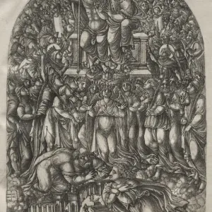 A print of an innumerable multitude standing before a throne A print of an innumerable multitude standing before a throne