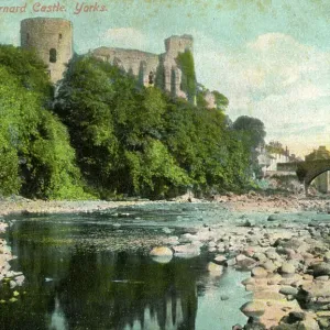 Barnard Castle Print, Durham, c1905: Ruins Overlooking the River Tees Barnard Castle Print, Durham, c1905: Ruins Overlooking the River Tees