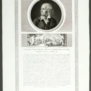 Khalier, Prokurist der Lyoner Kommune aus dem Werk 'Tableaux historiques de la Révolution' ... 1798-1804. Schöpfer: Karl François Gabriel Leveque Khalier, Prokurist der Lyoner Kommune aus dem Werk 'Tableaux historiques de la Révolution' ... 1798-1804. Schöpfer: Karl François Gabriel Leveque