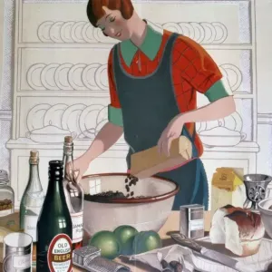 Empire Christmas Pudding Print, 1920s Empire Christmas Pudding Print, 1920s