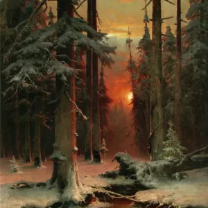 Julius von Klever, Snow in Forest Print, 1885 Julius von Klever, Snow in Forest Print, 1885