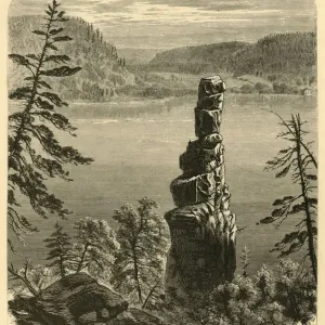 Cleopatras Needle, Devils Lake, Wisconsin Print, 1874 Cleopatras Needle, Devils Lake, Wisconsin Print, 1874