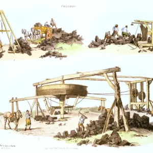 Collieries Print, c1805 - A Pithead Scene Collieries Print, c1805 - A Pithead Scene