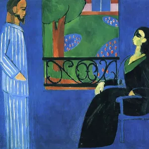 Print of Two Men Engaged in Conversation