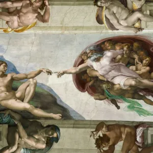 The Creation of Adam Print, Sistine Chapel Ceiling, 1508-1512 The Creation of Adam Print, Sistine Chapel Ceiling, 1508-1512