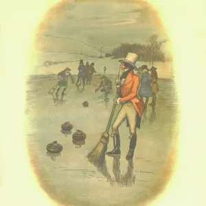 El curling, 1820, c1910. Creador: Tom Browne El curling, 1820, c1910. Creador: Tom Browne