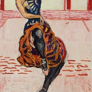 Print of a woman in motion, captured in a moment of dance Print of a woman in motion, captured in a moment of dance