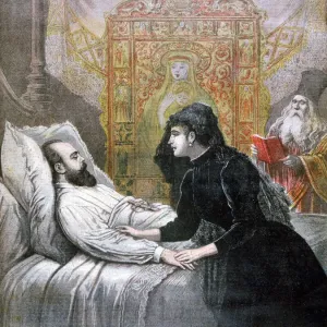 A print of Tsar Alexander III lying in state A print of Tsar Alexander III lying in state