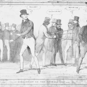 Satirical Print: Dispersion of the Thimble-Rig, 1834 Satirical Print: Dispersion of the Thimble-Rig, 1834