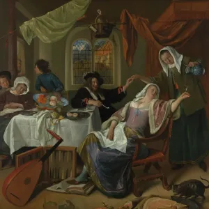 Jan Steen's The Dissolute Household Print, 1663-64