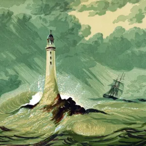 Faro de Eddystone, c1850. Faro de Eddystone, c1850.
