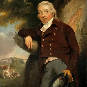 Print of Edward Jenner with a view of Berkeley Print of Edward Jenner with a view of Berkeley