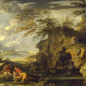 Print of Salvator Rosa's Old Testament Scene, The Finding of Moses Print of Salvator Rosa's Old Testament Scene, The Finding of Moses
