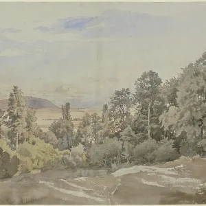 Wald mit fernem Ausblick, Mitte 19. Jahrhundert. Künstler: Johann Wilhelm Schirmer Wald mit fernem Ausblick, Mitte 19. Jahrhundert. Künstler: Johann Wilhelm Schirmer