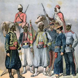 Print of French colonial forces, 1891 by Henri Meyer Print of French colonial forces, 1891 by Henri Meyer
