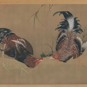 Pavos reales, fechado 1838. Creador: Hokusai.