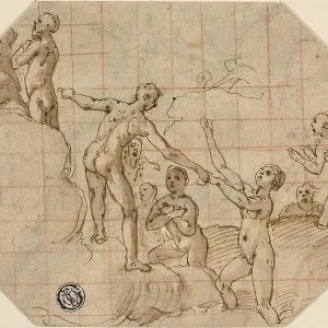 Print of Group of Blessed Souls: Study for the Last Judgment Print of Group of Blessed Souls: Study for the Last Judgment