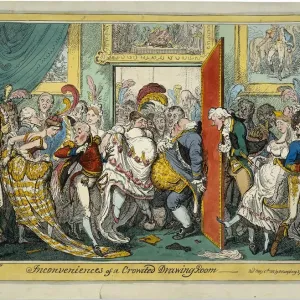 The Inconveniences of a Crowded Drawing Room Print, 1818 The Inconveniences of a Crowded Drawing Room Print, 1818