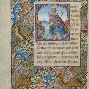 Print of Initial S: Saint Christopher Print of Initial S: Saint Christopher