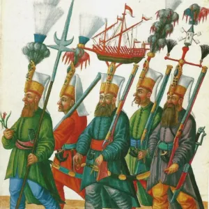 The Janissaries Print, Codex Vindobonensis 8626, ca 1590 The Janissaries Print, Codex Vindobonensis 8626, ca 1590