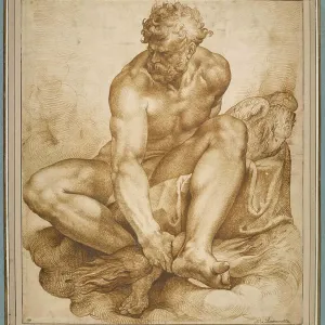 Jupiter Sitting on Clouds, 1574 Print, Louvre Collection Jupiter Sitting on Clouds, 1574 Print, Louvre Collection
