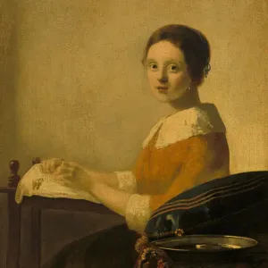 Jan Vermeer's The Lacemaker Print, c. 1925 Jan Vermeer's The Lacemaker Print, c. 1925