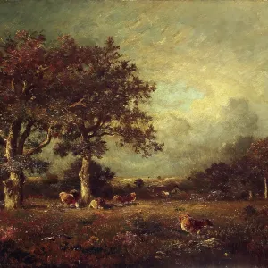 Landscape Print with Cows, 1870 Landscape Print with Cows, 1870