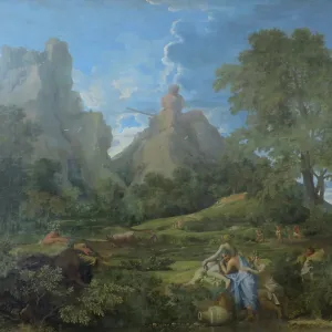 Print of Nicolas Poussin's Landscape with Polyphemus, 1649 Print of Nicolas Poussin's Landscape with Polyphemus, 1649