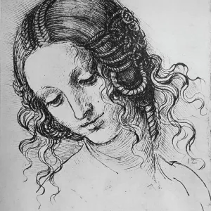 Leonardo da Vinci's Study of a Woman's Head Print, 1945