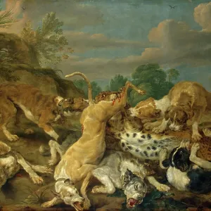 Print of a Leopard Hunt in an 17th-century Landscape Print of a Leopard Hunt in an 17th-century Landscape