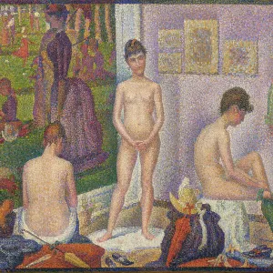 Print of Seurat's Les Poseuses, Ensemble (Petite version), 1888 Print of Seurat's Les Poseuses, Ensemble (Petite version), 1888