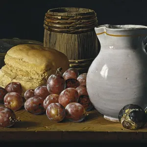 18th Century Spanish Still Life Print: Melendez's Fruits and Bread 18th Century Spanish Still Life Print: Melendez's Fruits and Bread