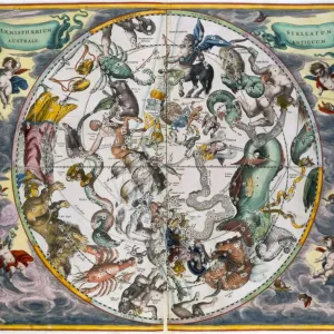 Celestial Southern Hemisphere Print, 1660-1661 Celestial Southern Hemisphere Print, 1660-1661