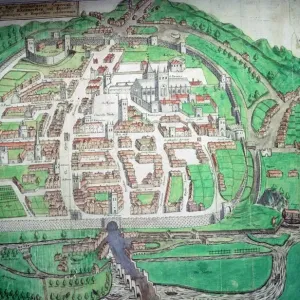 Exeter 1587 Print: A Birds Eye View of the City Exeter 1587 Print: A Birds Eye View of the City
