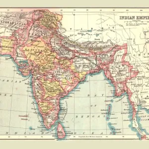 Map of the Indian Empire, 1902 Print: A British Raj Era Map Map of the Indian Empire, 1902 Print: A British Raj Era Map