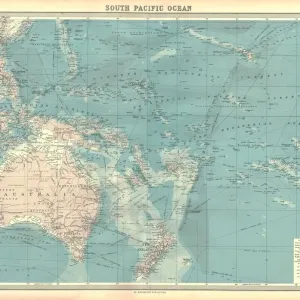 Heritage Images Print: South Pacific Ocean Map Plate 102 Heritage Images Print: South Pacific Ocean Map Plate 102