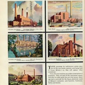Norman Wilkinson's Print of New Power Stations, 1951 Norman Wilkinson's Print of New Power Stations, 1951