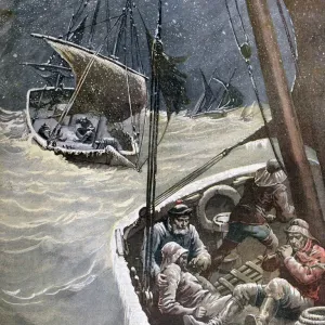 Newfoundland Fishermen Print, 1892 Watercolour Engraving Newfoundland Fishermen Print, 1892 Watercolour Engraving