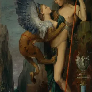 Gustave Moreau's Oedipus and the Sphinx Print, 1864 Gustave Moreau's Oedipus and the Sphinx Print, 1864