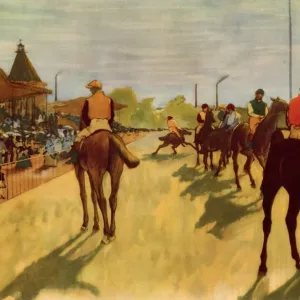 Edgar Degas' Print: At the Races, c1866-1868 Edgar Degas' Print: At the Races, c1866-1868