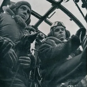 RAF Bomber Pilot and Second Pilot Print, 1941 RAF Bomber Pilot and Second Pilot Print, 1941