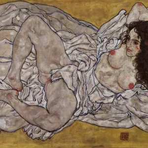 Egon Schiele Reclining Woman Print, 1917 Egon Schiele Reclining Woman Print, 1917