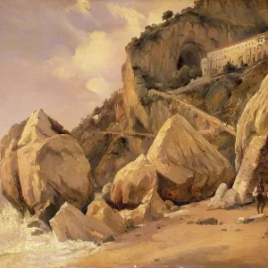 Felsen in Amalfi, 1828. Künstler: Jean-Baptiste-Camille Corot