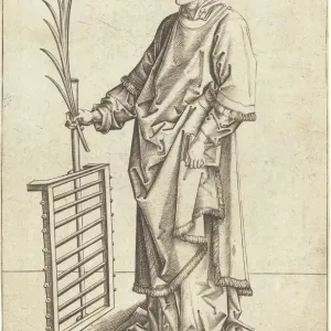 Israhel van Meckenem Print: Saint Lawrence, c. 1480/1490 Israhel van Meckenem Print: Saint Lawrence, c. 1480/1490