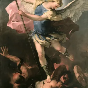 Print of Saint Michael the Archangel in a 17th-century depiction Print of Saint Michael the Archangel in a 17th-century depiction
