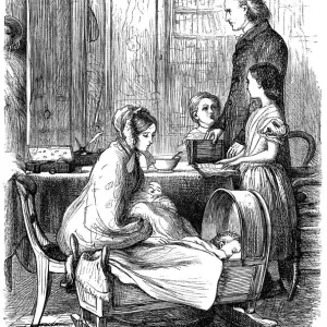 Print of The Rev and Mrs Crawley at Home